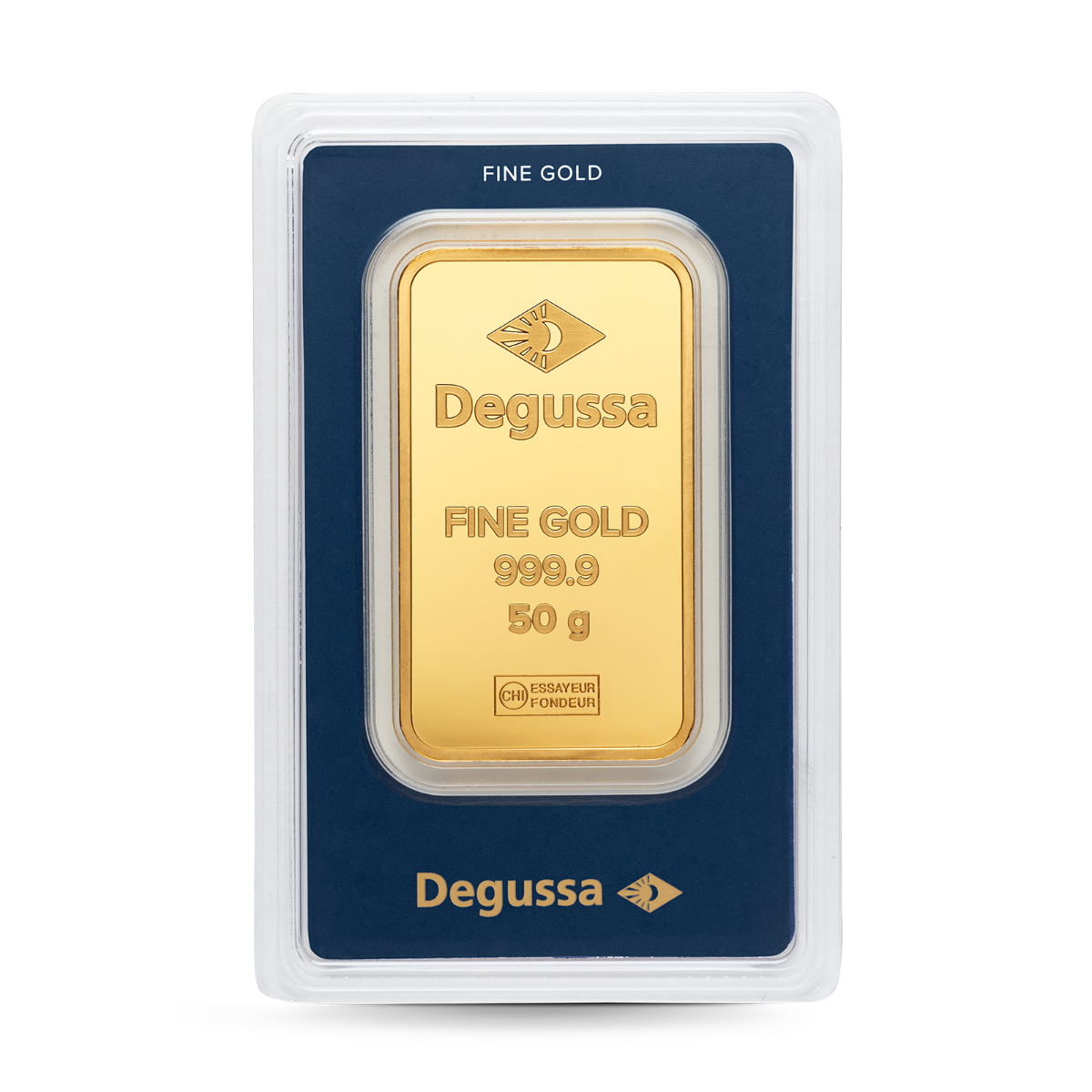 Barra de oro Degussa 50 g