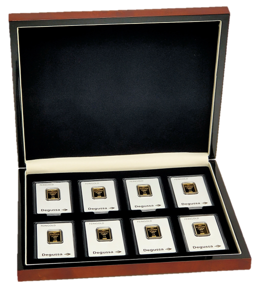 Estuche para 8 lingotes de inversión de Degussa