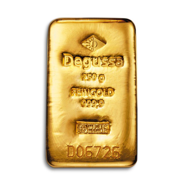 'Barra de oro Degussa 250g'