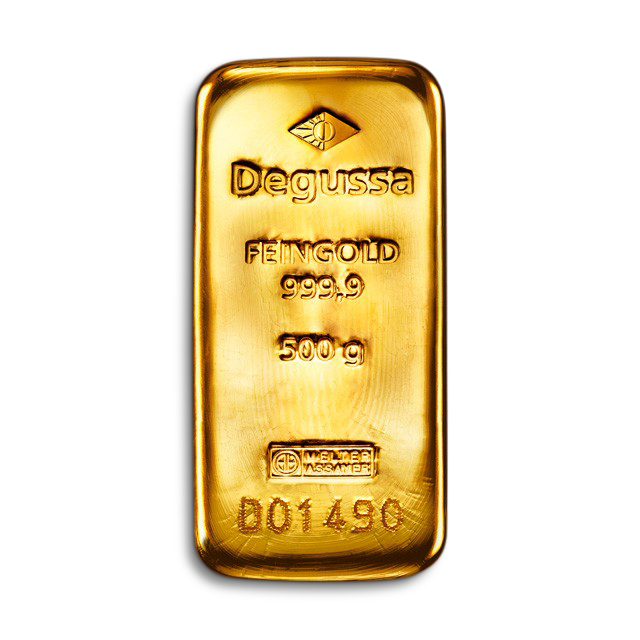 'Barra de oro Degussa 500g'