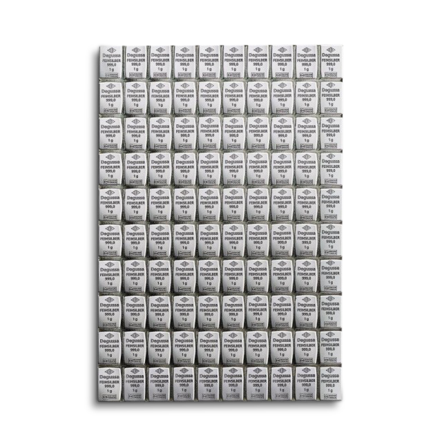 'Barra de plata Combi de Degussa 100 x 1g'