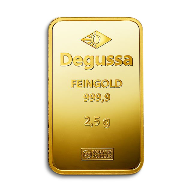 'Barra de oro Degussa 2,5 g Vintage'
