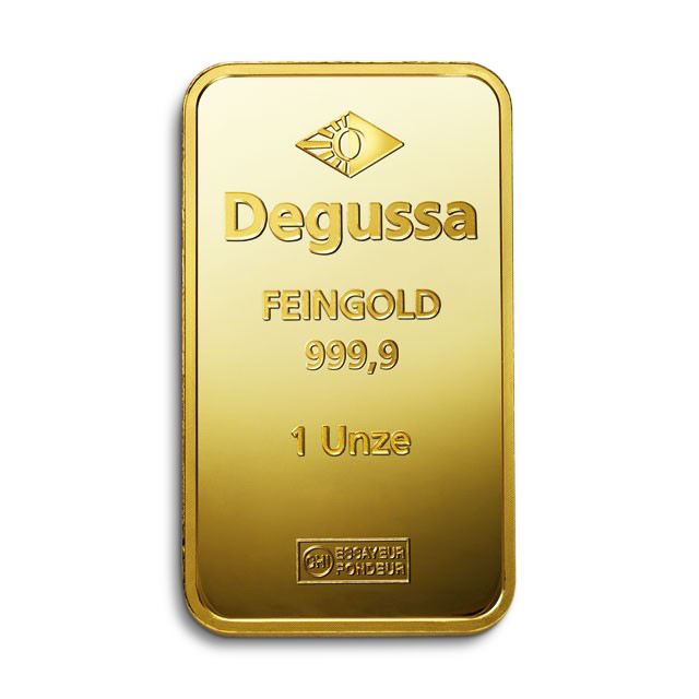 'Barra de oro Degussa 1 oz Vintage'