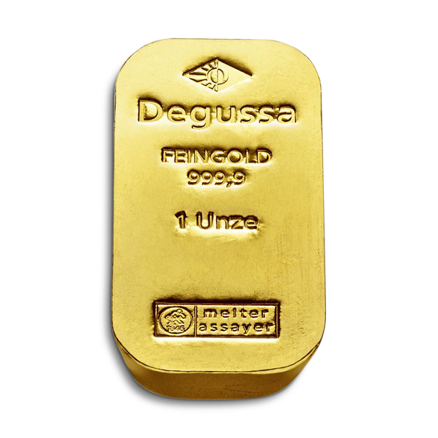 'Histórica barra de oro de Degussa 1 oz'