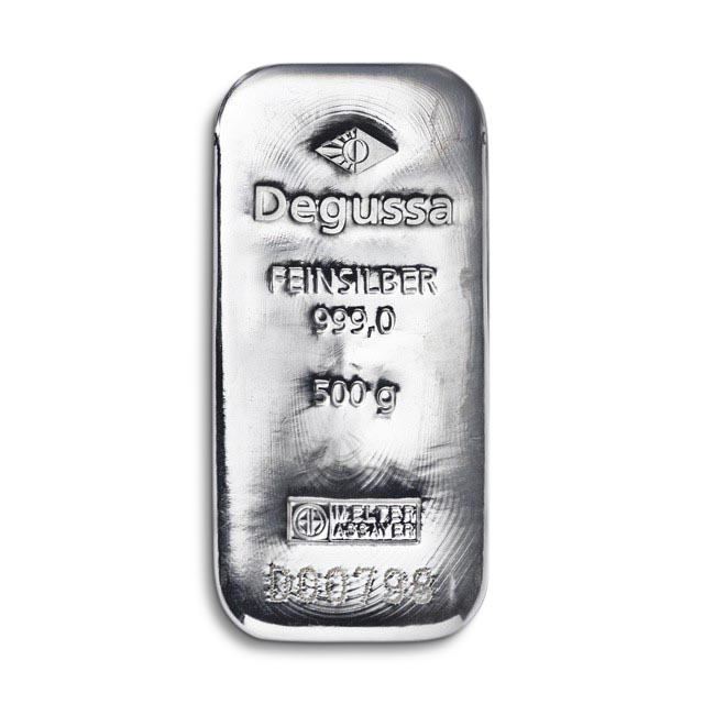 'Barra de plata 500 g Degussa'