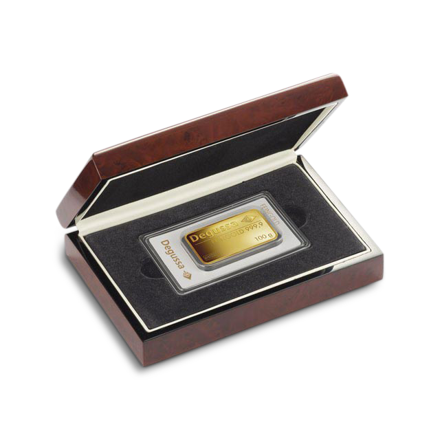 'Caja madera para lingotes Degussa'