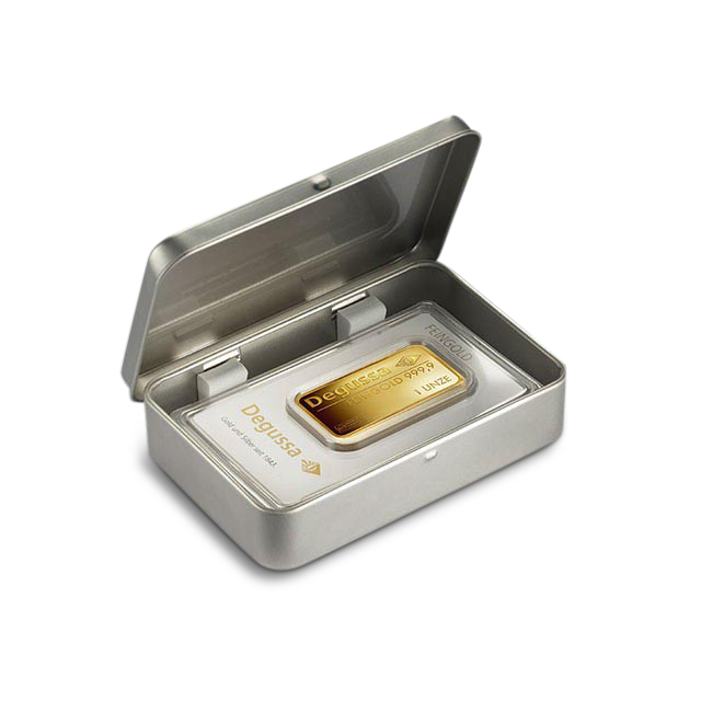 'Caja metálica Degussa'