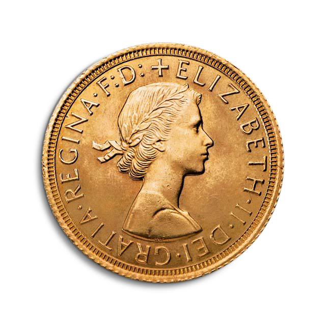 '1 soberano Elisabeth II (pelo trenza) 1957-1968 Moneda de oro'