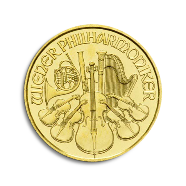 'Moneda de oro Filarmónica de 1/10 oz'