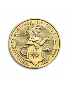 Moneda de oro 1oz Queens Beasts 2020 White Lion of Mortimer