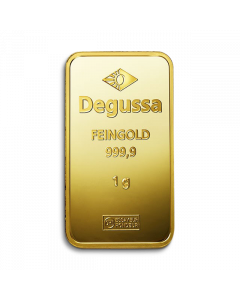 1 g Degussa gold bar