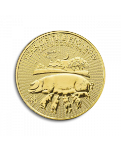 Moneda de oro 1oz Lunar UK 2019 Cerdo