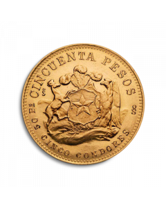50 Chilean Pesos gold coin