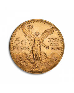 50 Mexican Pesos gold coin