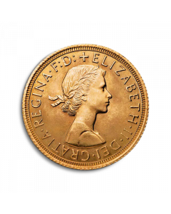 1 soberano Elisabeth II (pelo trenza) 1957-1968 Moneda de oro