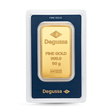 Barra de oro Degussa 50 g
