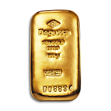 Barra de oro fundida Degussa 100 g