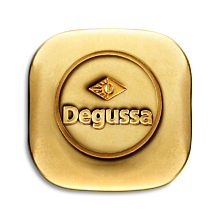 1 oz Degussa square cast gold bar