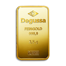 Barra de oro Degussa 2,5 g