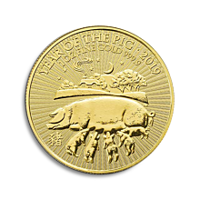Moneda de oro 1oz Lunar UK 2019 Cerdo