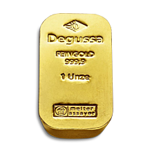 Histórica barra de oro de Degussa 1 oz