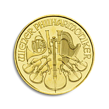 Moneda de oro Filarmónica de 1/10 oz 2014