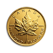 Moneda de oro Canadian Maple Leaf 1/4 oz