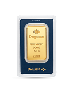 Barra de oro Degussa 50 g