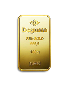 100 g Degussa gold bar (geprägt)