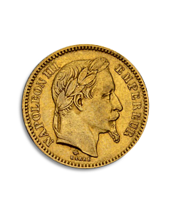 Moneda de oro 20 Francos Napoleon III (1861-1870) con corona