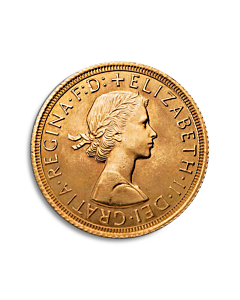 1 soberano Elisabeth II (pelo trenza) 1957-1968 Moneda de oro