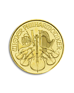 Moneda de oro Filarmónica de 1/10 oz 2014